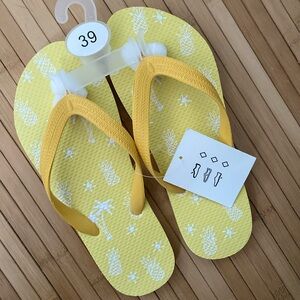 Yellow Latex Flip Flops from Germany